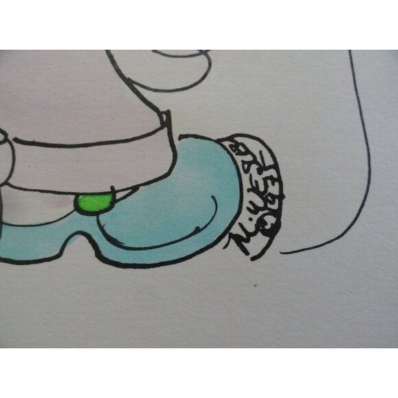 Vtg Michelle Nicole Wesley An Original Water Color "Father of the Year" Art - Picture 3 of 5